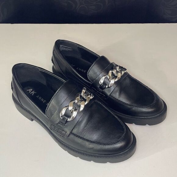 Anne Klein Chunky Lug Sole Loafer Black size 7 - Picture 2 of 10
